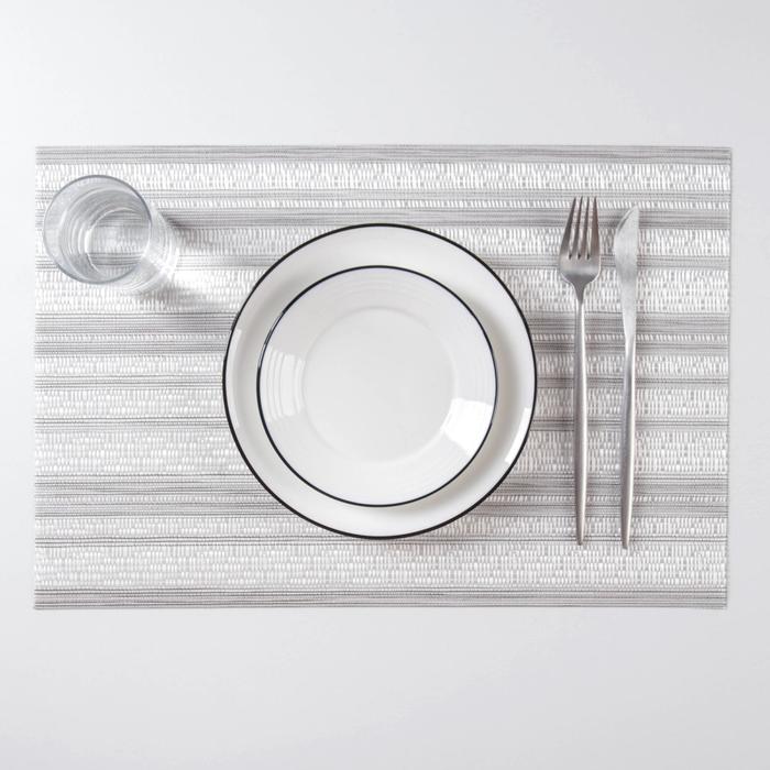 Салфетка кухонная «Мия», 45×30 см, цвет серый